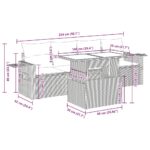 vidaXL 5-dielna záhradná súprava pohoviek s vankúšmi čierna polyratan – Obrázok 12