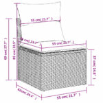 vidaXL 7-dielna záhradná súprava pohoviek s vankúšmi sivá polyratanová – Obrázok 12