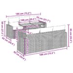 vidaXL 7-dielna záhradná súprava pohoviek s vankúšmi sivá polyratanová – Obrázok 11