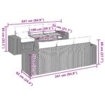vidaXL 7-dielna záhradná súprava pohoviek s vankúšmi čierna polyratan – Obrázok 12
