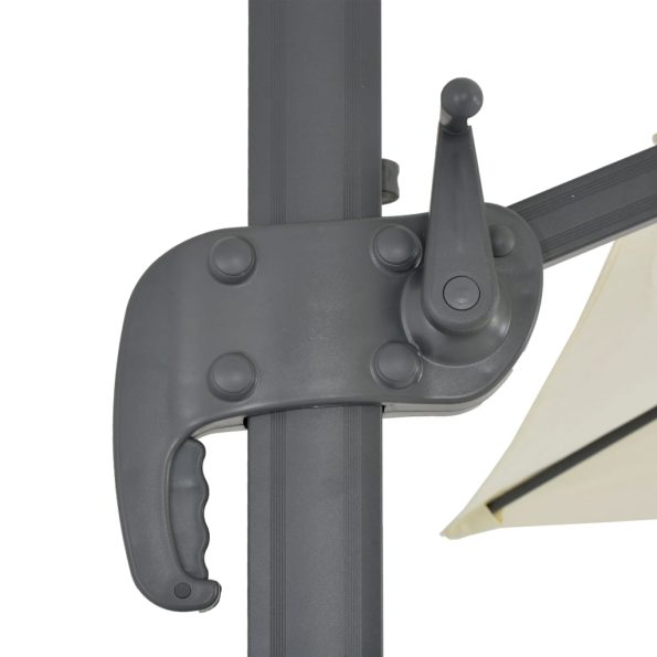 vidaXL Závesný záhradný slnečník, hliníková tyč 400x300 cm, pieskový – Obrázok 7