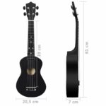 vidaXL Sopránové ukulele s taškou pre deti čierne 23" – Obrázok 11
