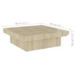 vidaXL Konferenčný stolík dub sonoma 90x90x28 cm drevotrieska – Obrázok 7