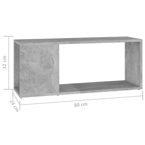 vidaXL TV skrinka lesklá betónová sivá 80x24x32 cm drevotrieska – Obrázok 7