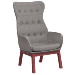 vidaXL Relaxačné kreslo bledosivé látkové – Obrázok 2