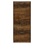 vidaXL Botník dymový dub 63x24x147 cm spracované drevo – Obrázok 4