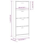 vidaXL Botník dymový dub 63x24x147 cm spracované drevo – Obrázok 8