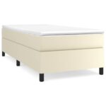 vidaXL Posteľný rám s boxspringom krémový 90x200 cm umelá koža – Obrázok 2