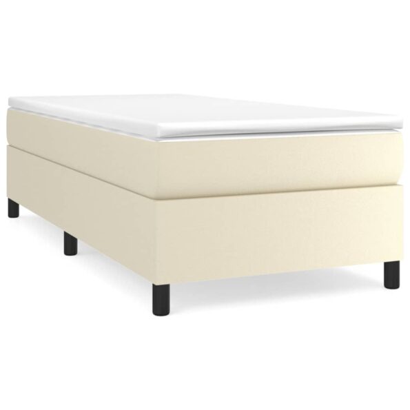 vidaXL Posteľný rám s boxspringom krémový 90x200 cm umelá koža – Obrázok 2