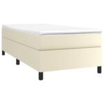 vidaXL Posteľný rám s boxspringom krémový 90x200 cm umelá koža – Obrázok 3