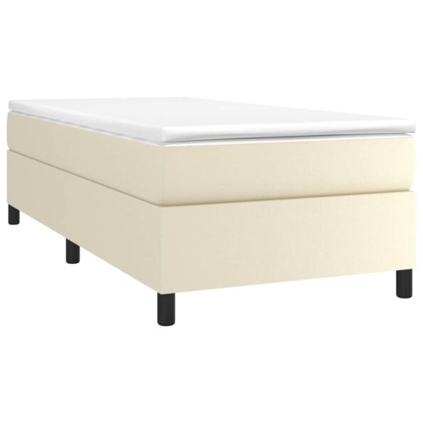 vidaXL Posteľný rám s boxspringom krémový 90x200 cm umelá koža – Obrázok 3