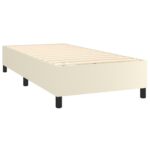 vidaXL Posteľný rám s boxspringom krémový 90x200 cm umelá koža – Obrázok 4