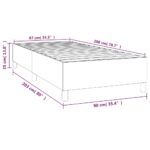 vidaXL Posteľný rám s boxspringom krémový 90x200 cm umelá koža – Obrázok 9