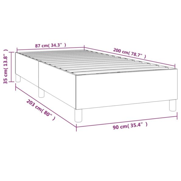 vidaXL Posteľný rám s boxspringom krémový 90x200 cm umelá koža – Obrázok 9