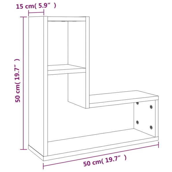 vidaXL Nástenné police 2 ks sivé sonoma 50x15x50 cm spracované drevo – Obrázok 8