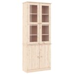 vidaXL Sklenená vitrína ALTA 77x35x186,5 cm masívna borovica – Obrázok 2