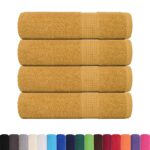 vidaXL Osušky 4 ks zlaté 100x150 cm 360 g/m2 100% bavlna – Obrázok 2