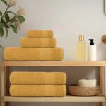 vidaXL Osušky 4 ks zlaté 100x150 cm 360 g/m2 100% bavlna – Obrázok 3
