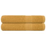 vidaXL Uteráky do sauny 2 ks zlaté 80x200 cm 360 g/m2 100% bavlna
