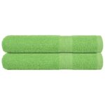 vidaXL Saunové osušky FROGN 2 ks jablkovo zelené 80x200 cm 360 g/m²
