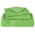 vidaXL Saunové osušky FROGN 2 ks jablkovo zelené 80x200 cm 360 g/m² – Obrázok 4