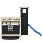 vidaXL Závesy pre poschodovú posteľ s vežou bielo-čierne polyester – Obrázok 6