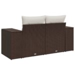 vidaXL Záhradná pohovka s vankúšmi 2-miestna hnedá polyratan – Obrázok 6