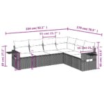 vidaXL 7-dielna záhradná súprava pohoviek s vankúšmi hnedá polyratan – Obrázok 9