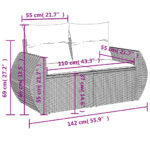 vidaXL 9-dielna záhradná sedacia súprava a vankúše hnedá polyratan – Obrázok 9