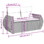 vidaXL 10-dielna záhradná sedacia súprava a vankúše hnedá polyratan – Obrázok 8