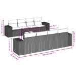 vidaXL 9-dielna záhradná sedacia súprava a vankúše hnedá polyratan – Obrázok 8