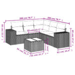 vidaXL 6-dielna záhradná sedacia súprava s vankúšmi hnedá polyratanová – Obrázok 3