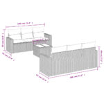 vidaXL 7-dielna záhradná súprava pohoviek s vankúšmi hnedá polyratan – Obrázok 3