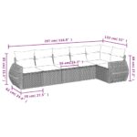 vidaXL 6-dielna záhradná sedacia súprava s vankúšmi hnedá polyratanová – Obrázok 3