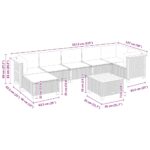 vidaXL 8-dielna záhradná súprava pohoviek s vankúšmi béžová polyratan – Obrázok 10