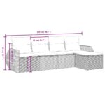 vidaXL 5-dielna záhradná súprava pohoviek s vankúšmi hnedá polyratan – Obrázok 4