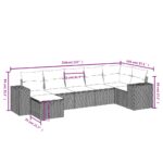 vidaXL 7-dielna záhradná súprava pohoviek s vankúšmi hnedá polyratan – Obrázok 4