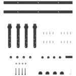 vidaXL Kovanie na posuvné dvere skrinky 122 cm uhlíková oceľ – Obrázok 4