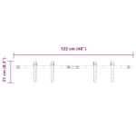 vidaXL Kovanie na posuvné dvere skrinky 122 cm uhlíková oceľ – Obrázok 10