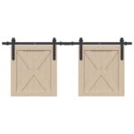 vidaXL Kovanie na posuvné dvere skrinky 122 cm uhlíková oceľ