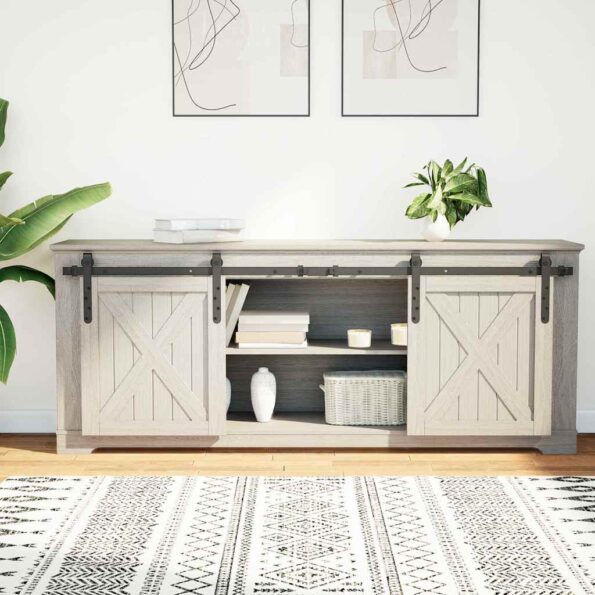 vidaXL Kovanie na posuvné dvere skrinky 152 cm uhlíková oceľ – Obrázok 3