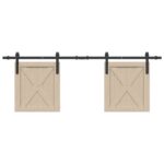 vidaXL Kovanie na posuvné dvere skrinky 152 cm uhlíková oceľ