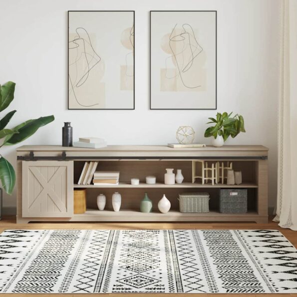 vidaXL Kovanie na posuvné dvere skrinky 213 cm uhlíková oceľ – Obrázok 3