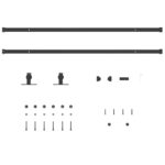 vidaXL Kovanie na posuvné dvere skrinky 213 cm uhlíková oceľ – Obrázok 4