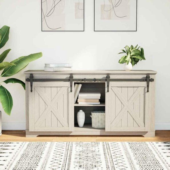 vidaXL Kovanie na posuvné dvere skrinky 122 cm uhlíková oceľ – Obrázok 3