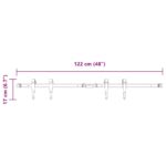 vidaXL Kovanie na posuvné dvere skrinky 122 cm uhlíková oceľ – Obrázok 10