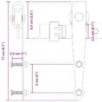 vidaXL Kovanie na posuvné dvere skrinky 122 cm uhlíková oceľ – Obrázok 11