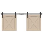 vidaXL Kovanie na posuvné dvere skrinky 122 cm uhlíková oceľ