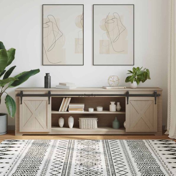 vidaXL Kovanie na posuvné dvere skrinky 200 cm uhlíková oceľ – Obrázok 3