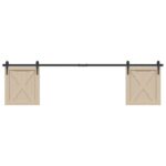 vidaXL Kovanie na posuvné dvere skrinky 200 cm uhlíková oceľ